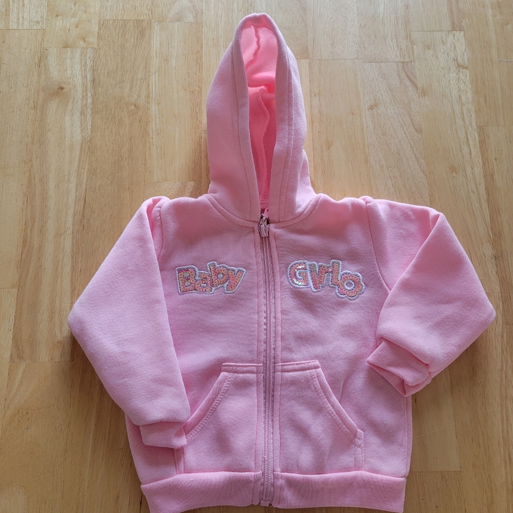 NWOT Little Lindsay pink 18m zip hoodie